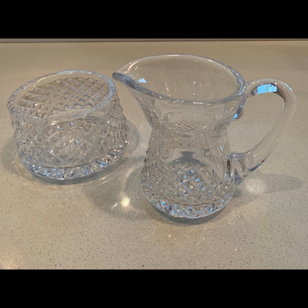 Waterford crystal retired Alana sugar bowl and creamer set